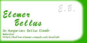 elemer bellus business card